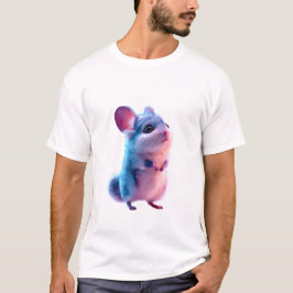 虹色パステルネオンチンチラ イラスト メンズ Tシャツ