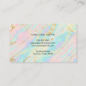 虹色パステルフェイクカラーの模擬グリッター 名刺 (裏面)