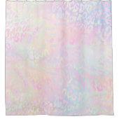 虹色パステルフェイクヒョウ柄シャワーカート シャワーカーテン (正面)