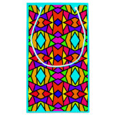 虹色パッチワーク幾何反復パターン スモールペーパーバッグ (裏面)