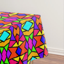 虹色パッチワーク幾何反復パターン テーブルクロス