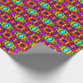 虹色パッチワーク幾何反復パターン ラッピングペーパー (角)