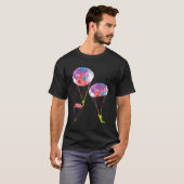 虹色パラシュートスカイダイビングスカイダイバー Tシャツ (正面フル)