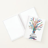 虹色パーソナライズされたの木 ノートブック (内部)