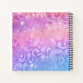 虹色パーソナライズされたパターンの行頭文字 ノートブック (裏面)