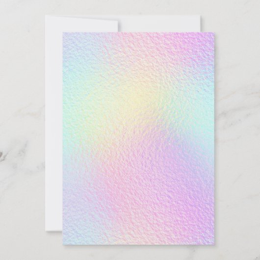 虹色パープルフォームパーティー誕生日 招待状 (裏面)