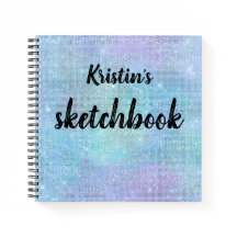 虹色パープルブルーグリッター名Sketchbook
