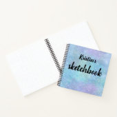 虹色パープルブルーグリッター名Sketchbook ノートブック (内部)