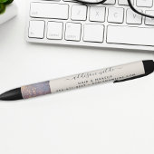 虹色パープル金ゴールドグラムグリッターモダンサロン 黒ボールペン