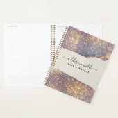 虹色パープル金ゴールドグラムグリッター プランナー手帳 (ディスプレー)