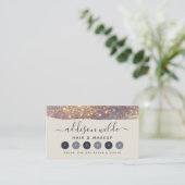 虹色パープル金ゴールドグラムグリッター ロイヤリティカード (スタンド正面)