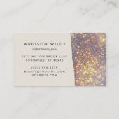 虹色パープル金ゴールドグラムグリッター 名刺 (裏面)