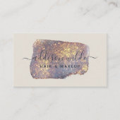 虹色パープル金ゴールドグラムグリッター 名刺 (正面)