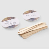 虹色パープル金ゴールドグリッターシ結婚ック ハンドファン (組立なし)