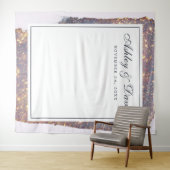 虹色パープル金ゴールド結婚グリッターのタペストリー タペストリー (インサイチュ(横))