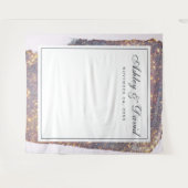 虹色パープル金ゴールド結婚グリッターのタペストリー タペストリー (正面(横))