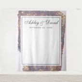 虹色パープル金ゴールド結婚グリッターのタペストリー タペストリー (正面)