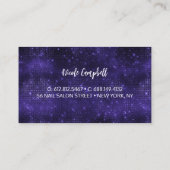 虹色パープル銀フェイクグリッターモノグラム 名刺 (裏面)