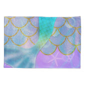 虹色パールきらめくスパークルマーメイドテール 枕カバー (裏面)