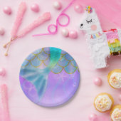 虹色パールきらめくマーメイドバースデーパーティー ペーパープレート (パーティー)