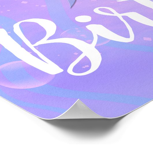 虹色パールきらめくマーメイドバースデーパーティー ポスター (角)