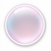 虹色ピンクの泡の絵文字 シール (正面)