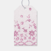虹色ピンクの花とレース ギフトタグ (裏面)