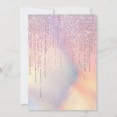 虹色ピンクグリッターフリンジフォトスイート16 招待状 (裏面)