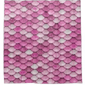 虹色ピンクグリッター光沢のある人魚はかりで測 シャワーカーテン (正面)