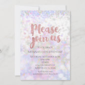 虹色ピンクスパークルグラムパーティの招待状 招待状 (正面)