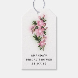 虹色ピンクフローラとレース ギフトタグ