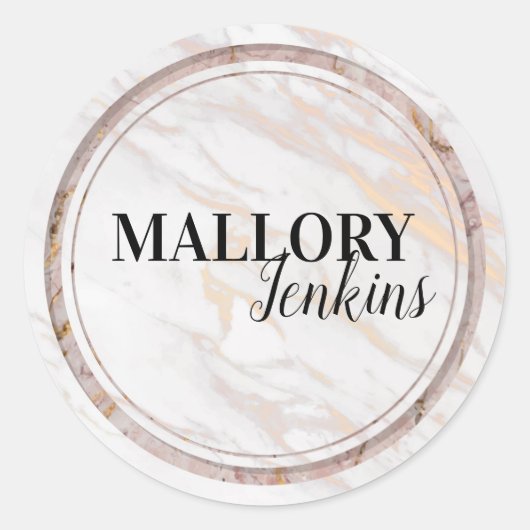 虹色ピンク大理石 ラウンドシール (正面)