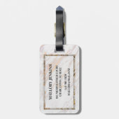 虹色ピンク大理石 ラゲッジタグ (裏面縦)