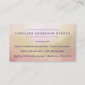 虹色ピンク&金ゴールドボホ花付き 名刺 (裏面)