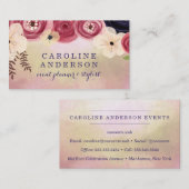 虹色ピンク&金ゴールドボホ花付き 名刺 (正面/裏面)