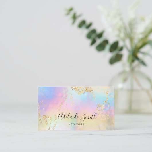 虹色フェイクのグリッターフェイク詳細 名刺 (スタンド正面)