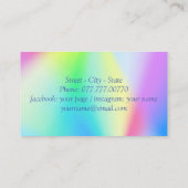 虹色フェイクのモダンパステル 名刺 (裏面)