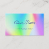 虹色フェイクのモダンパステル 名刺 (正面)