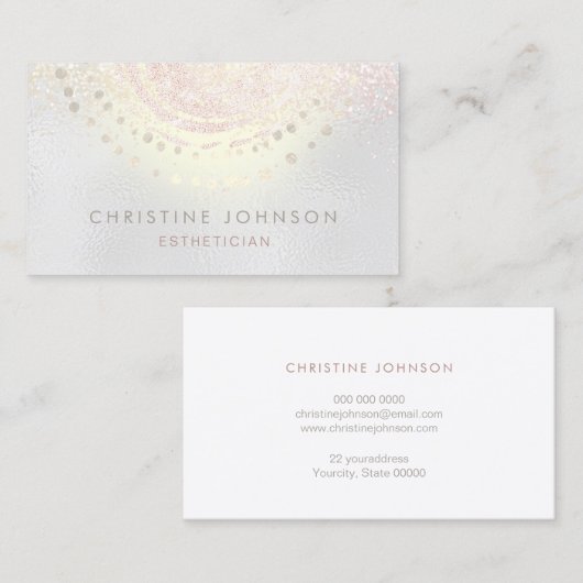 虹色フェイクエレガント灰色スキンケア 名刺 (正面/裏面)