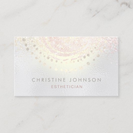 虹色フェイクエレガント灰色スキンケア 名刺 (正面)