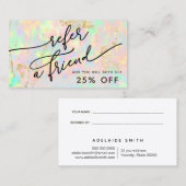 虹色フェイクオパール質紹介カード 名刺 (正面/裏面)