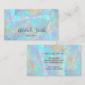 虹色フェイクグリッターのフェイク詳細 名刺 (正面/裏面)