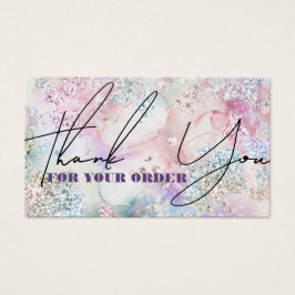 虹色フェイクグリッター水色割引カード