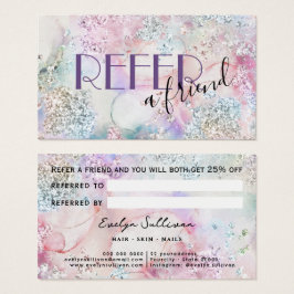 虹色フェイクグリッター水色紹介カード