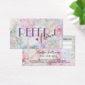 虹色フェイクグリッター水色紹介カード (デスク)