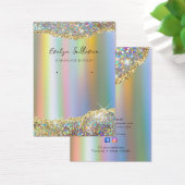 虹色フェイクグリッター箔ジュエリー表示カード (デスク)