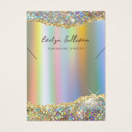 虹色フェイクグリッター箔ネックレスディスプレイカード