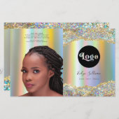 虹色フェイクグリッター箔二折パンフレット (正面/裏面)