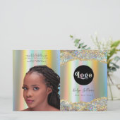 虹色フェイクグリッター箔二折パンフレット (スタンド正面)