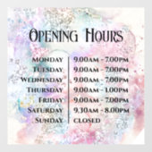 虹色フェイクグリッター開館時間 ウィンドウサイン (シート)